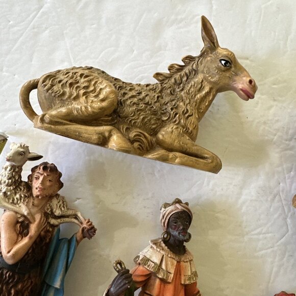 Vintage Three Kings Camel Fontanini  Italy 7 1/2 Scale Nativity Figure Lot Of 7 - Picture 7 of 16